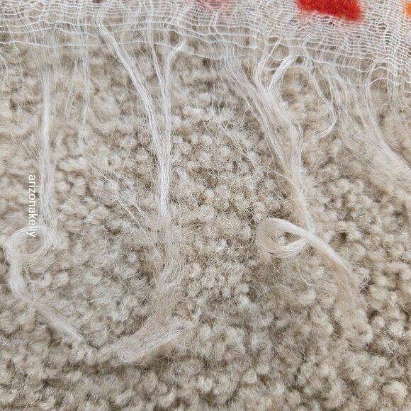 NWOT Zoe Woven Scarf with Vibrant Wool Stripes Red & Orange - Picture 5 of 16